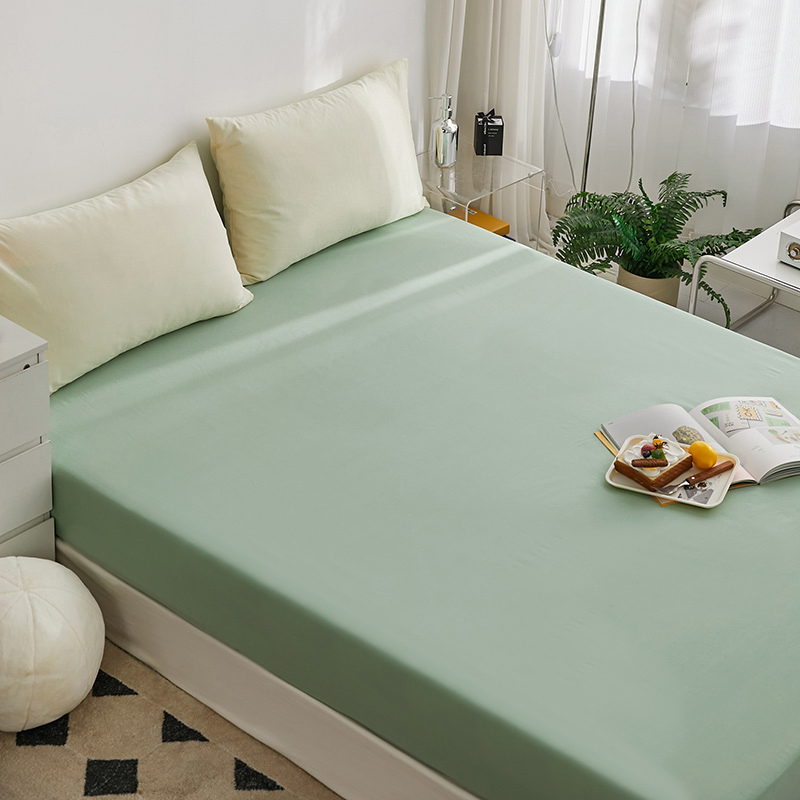 Set to make an all-cotton pure cotton pure color bed Bamboo Hat Bed Hood Tatami High And Low Bed Bag Up And Down Bunk Bed Crash Vegan Color