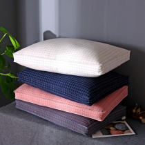 All cotton plaid simple water washing cotton pillow cervical pillow single cotton neck pillow core one pair Pat two