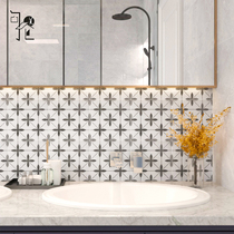 Retro Toilet Tile Geometric Flowers Bathroom bathroom Bathroom Background Wall Brick Kitchen Balcony Floor Small Flower Brick