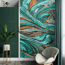 Mosaic porch background wall European abstract painting porch living room KTV tooling glass puzzle parquet tile