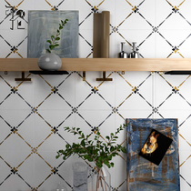 Retro Superior Black & White Small Flower Brick Day Style Bathroom Toilet Kitchen Balcony Wall wall Decorative Flake Tiles