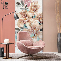 Custom mosaic painting Impatiens fresh simple European mosaic living room porch decorative painting glass tile background wall