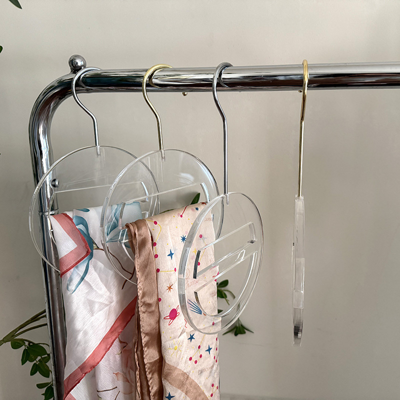 Acrylic Scarf Ring Sample Fabric Hanger Transparent Crystal Multifunctional Fabric Display Stand Belt Display Prop