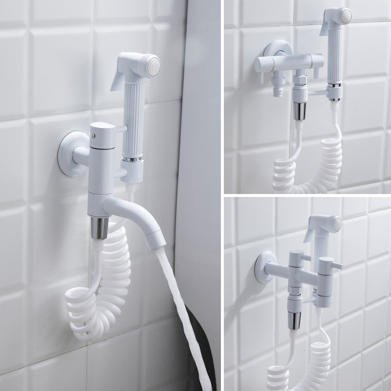 White toilet spray gun dressing room pressurized flushing faucet toilet artifact spray gun mop pool companion women wash