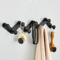 Free Punch Flex Black Space Aluminum Toilet Hook Bathroom Hung Clothes Hook Door Rear Hook Bedroom Cloakhood Hook