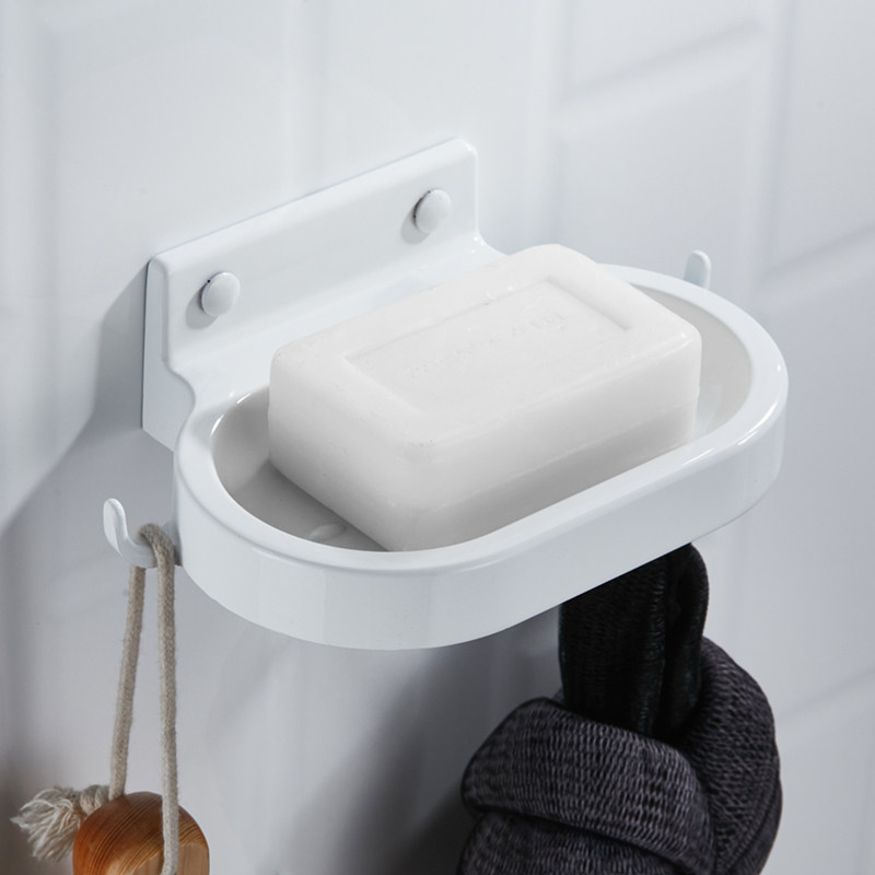 Nordic space aluminum thickened fat rack Bathroom incense box White non-perforated fat box Hotel dish drain hole