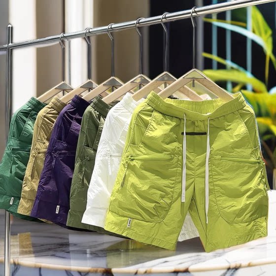 2025新款男士夏季速干短裤百搭休闲透气时尚潮流帅气宽松五分中裤