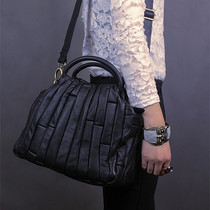 The first layer of cowhide basket bag crossbody portable womens bag