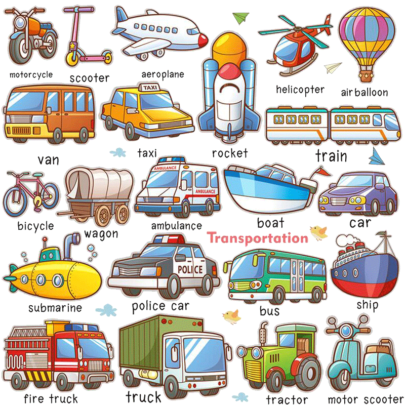 Children's room decoration self-adhesive wall stickers early education cartoon cartoon car traffic stickers bedroom kindergarten layout