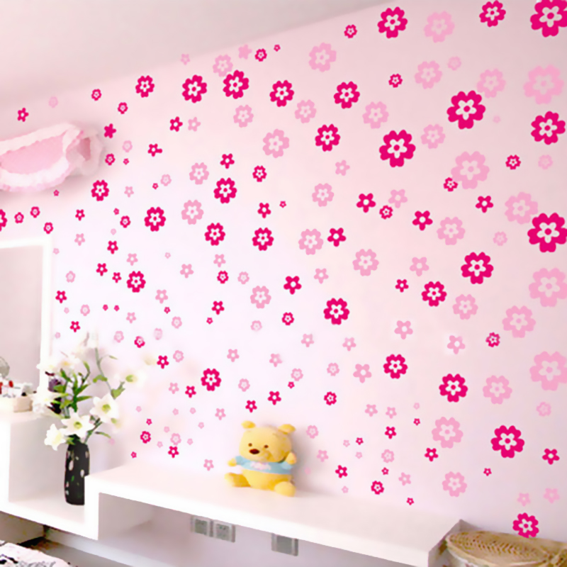 864 Romantic Little Broken Flowers Wall Stickers Bedroom Living Room Sofa Decoration Wall Stickup New Wedding House Cozy Removable