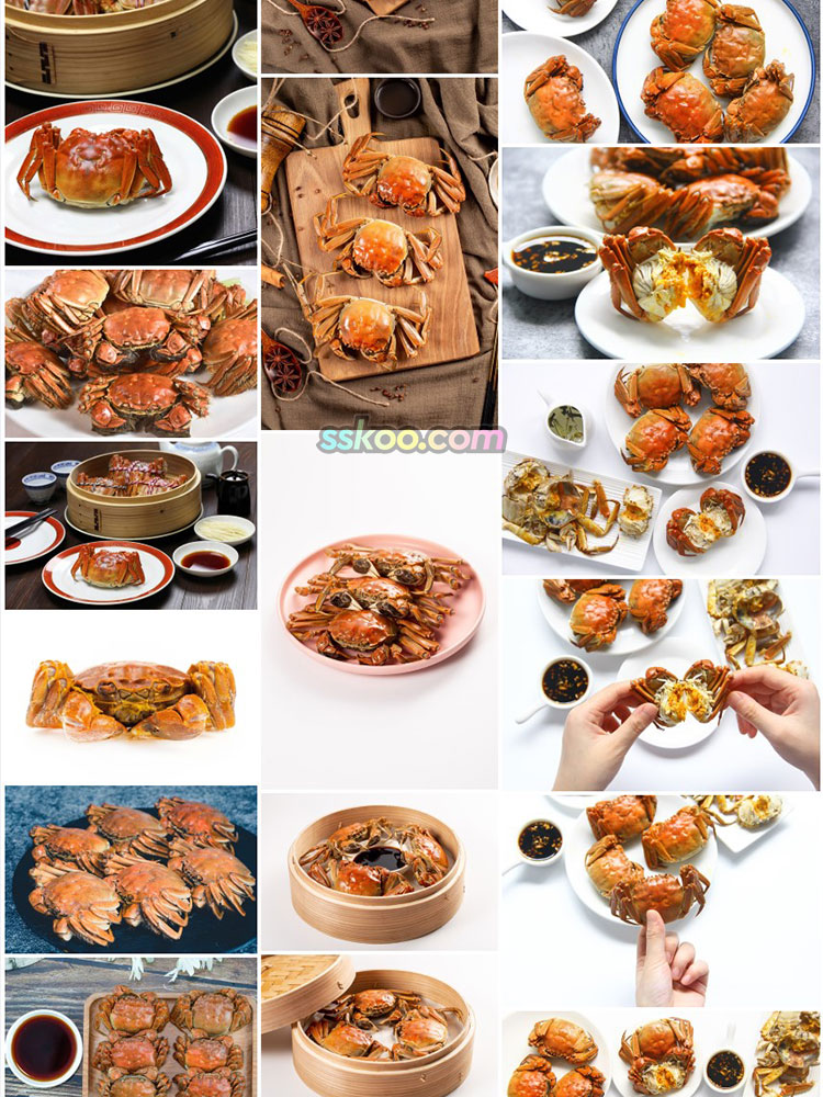 大闸蟹海鲜图片螃蟹特写美食菜单画册海报设计高清图片摄影素材插图12