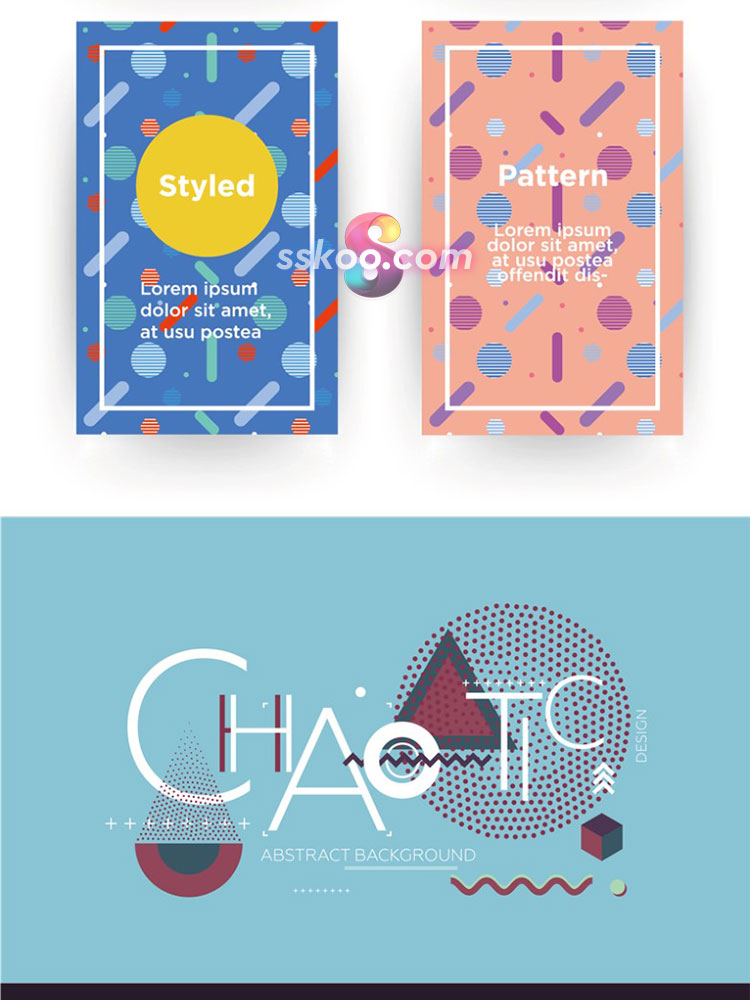 时尚创意炫彩几何点线面孟菲斯波普风EPS矢量海报背景图设计素材插图3