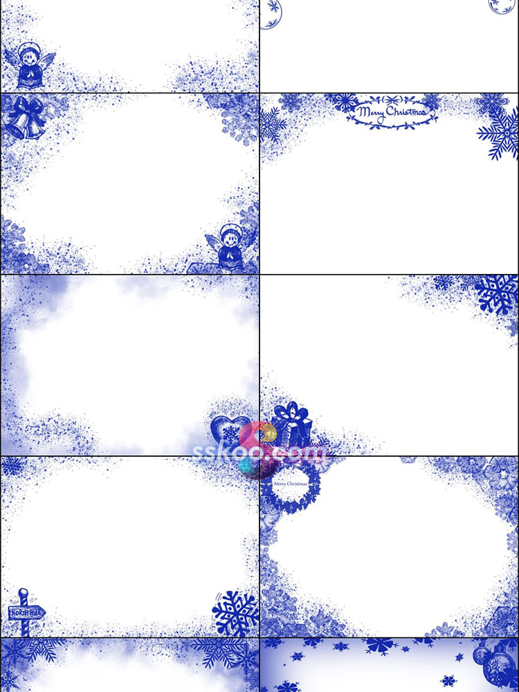 高清雪花圣诞星星边框相框装饰图案溶图png免抠透明背景设计素材插图5