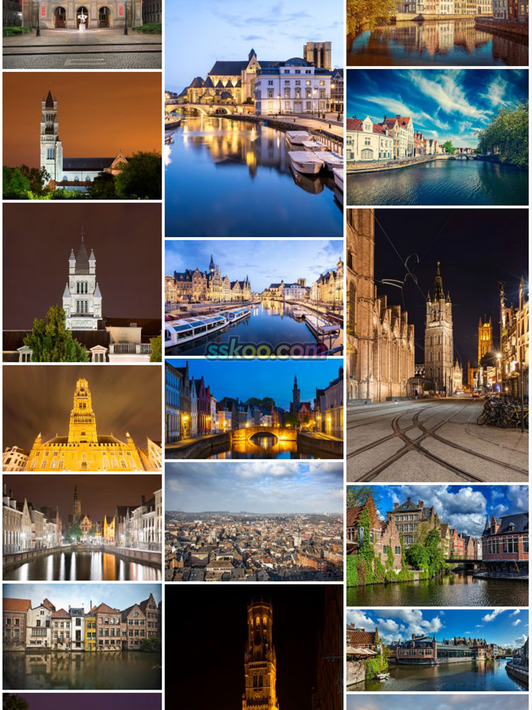 高清JPG素材比利时风景图片布鲁日赛尔运河大广场市政厅欧洲摄影插图14