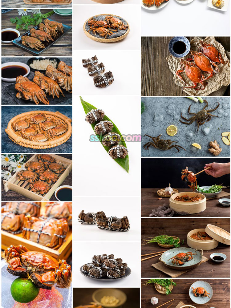 大闸蟹海鲜图片螃蟹特写美食菜单画册海报设计高清图片摄影素材插图13