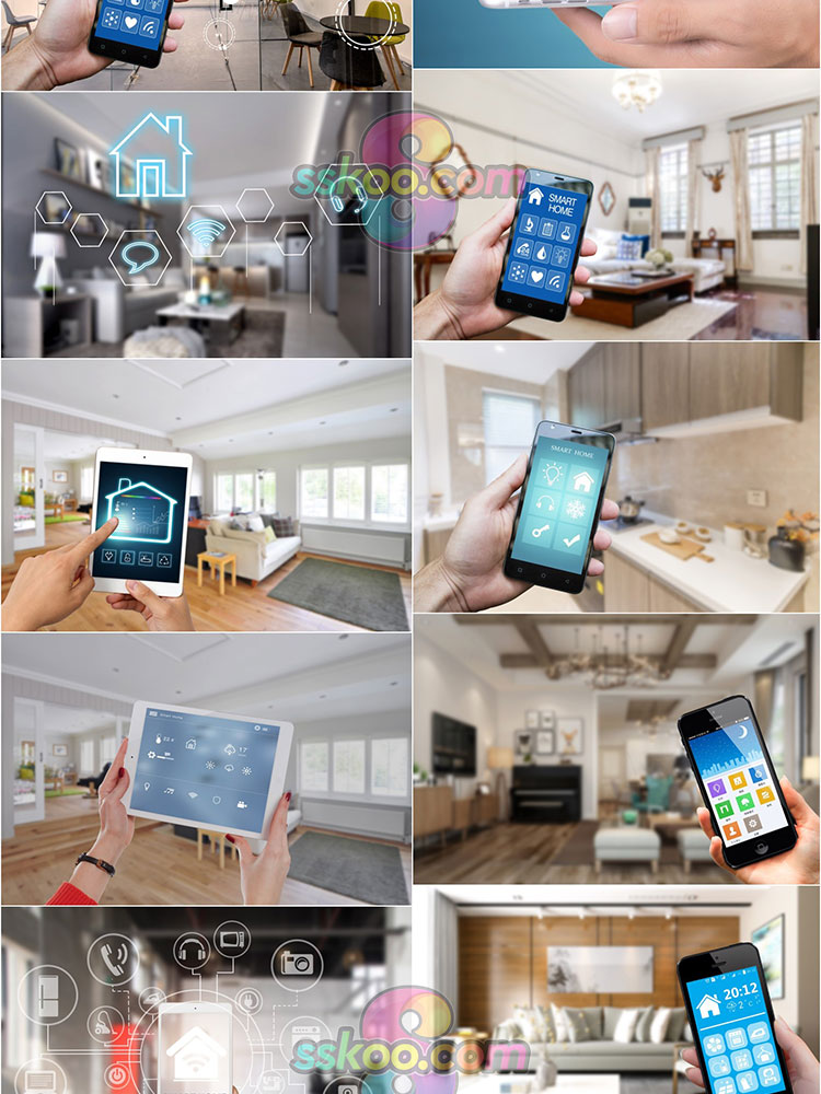 高清创意智能家居AI远程控制物联网场景背景图片PSD分层设计素材插图17