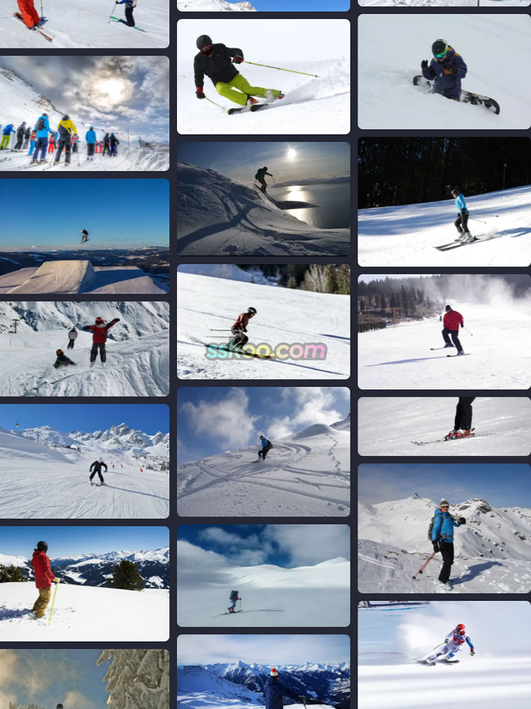 冬季滑雪运动照片极限户外运动雪橇滑雪场雪山高清JPG图片素材插图14