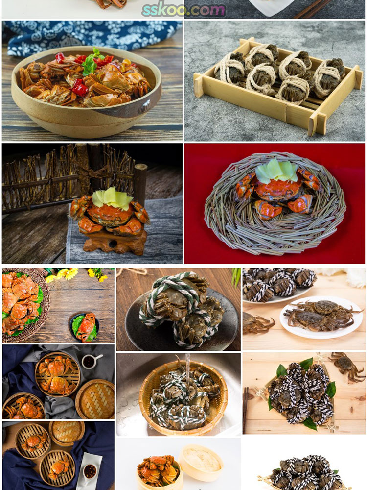 大闸蟹海鲜图片螃蟹特写美食菜单画册海报设计高清图片摄影素材插图4