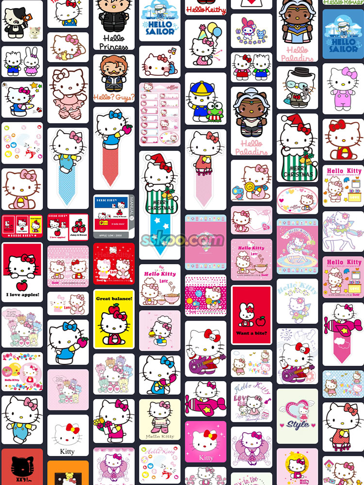 Hello Kitty卡通KT猫凯蒂猫热转印烫画印花PNG免抠图案AI矢量素材插图14
