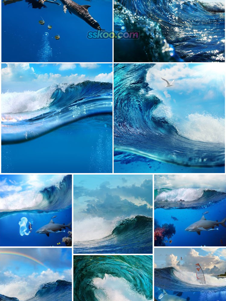 海浪冲浪海涛风景高清JPG摄影照片4K壁纸背景图片插图设计素材插图6