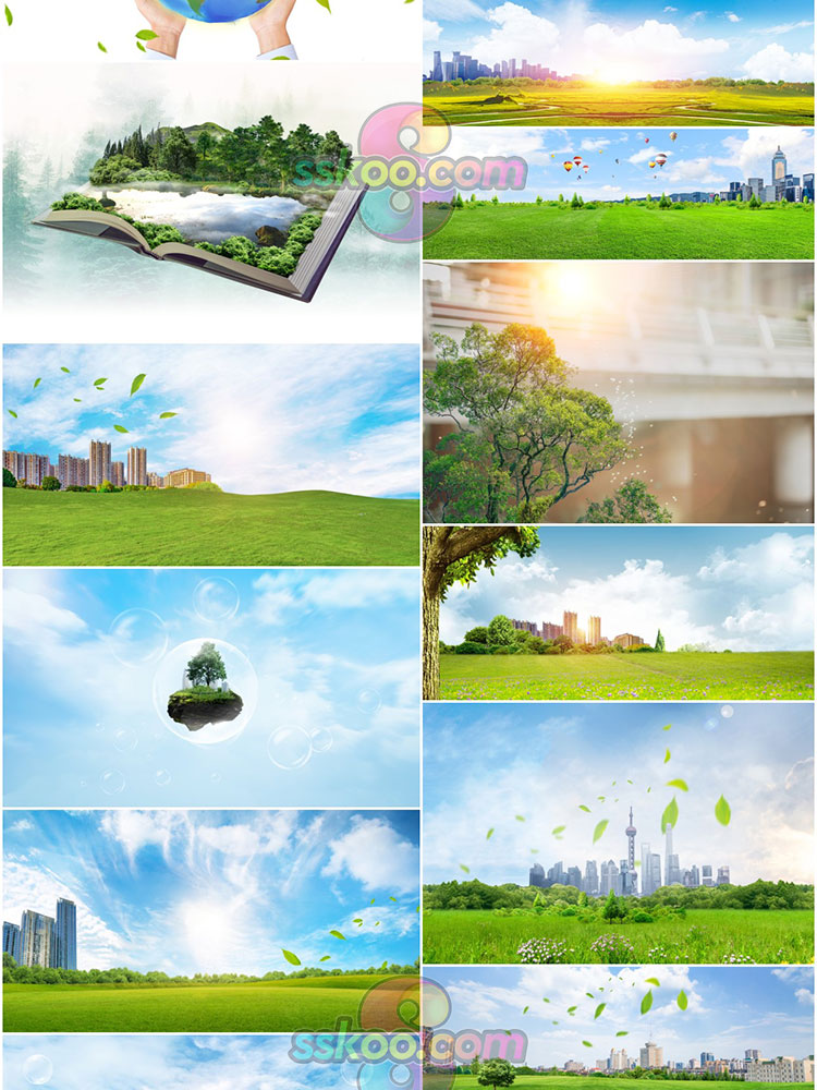 高清创意绿色环保背景图片公益海报展板宣传PSD分层平面设计素材插图9