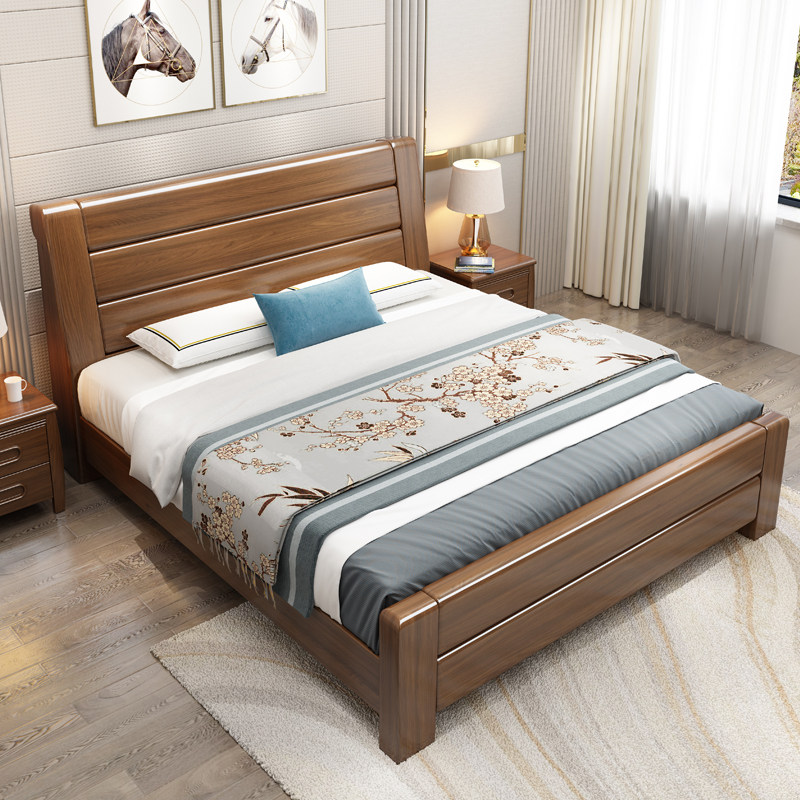 Oak bed 2 m 1 8 m 1 5 m 1 2 m modern minimalist master bedroom furniture pure solid wood double bed economy type