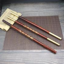Purple Sandalwood Ruyi Gold Stirrup Engraving Sketching Gold Brass Text Playing Martial Arts Stick With Childrens Toy Sticks
