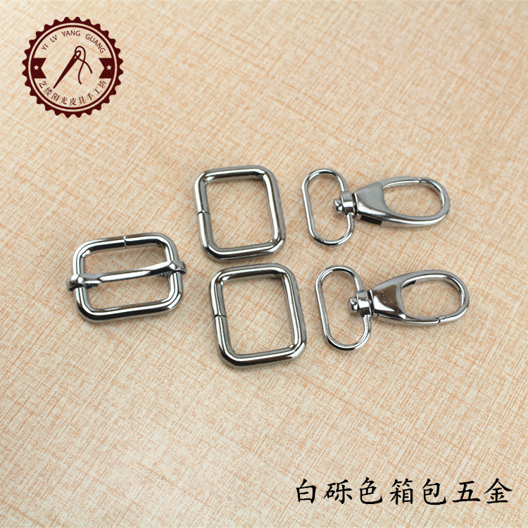 White gravel inner diameter 2 5cm hook buckle luggage hardware matching leather bag accessories lobster buckle tiger head hook leather art tool