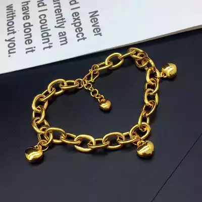 2021 new trendy gold bracelet women's 999 pure gold love bracelet fashion simple ins wind bracelet gift