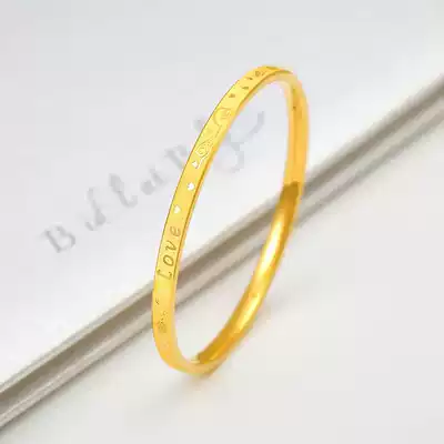 New 3D hard Gold Bracelet Gold Fashion simple bracelet hand female 999 gold gold wedding gold bracelet