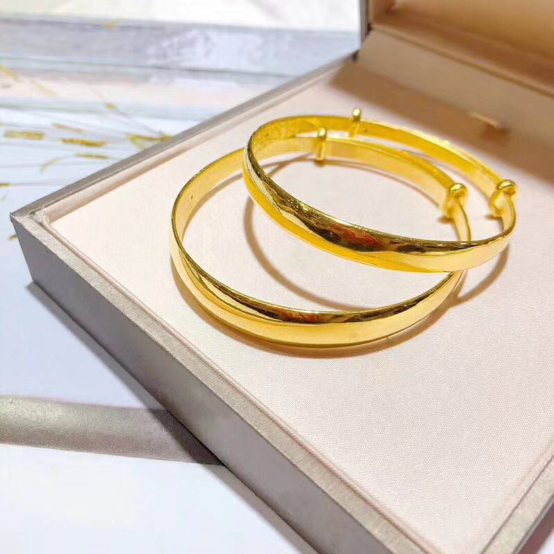 3D hardgold gold aperture push and pull bracelet 999 foot gold bracelet female pure gold bracelet