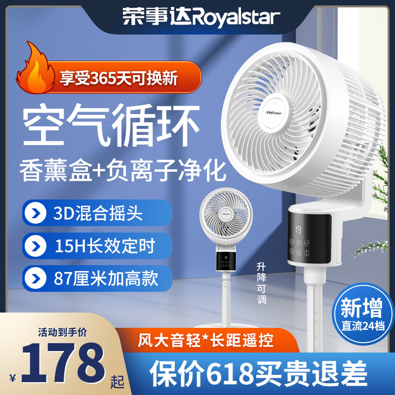 Rongshida turbo convection air circulation fan household negative ion floor-to-ceiling ultra-quiet elevator vertical electric fan
