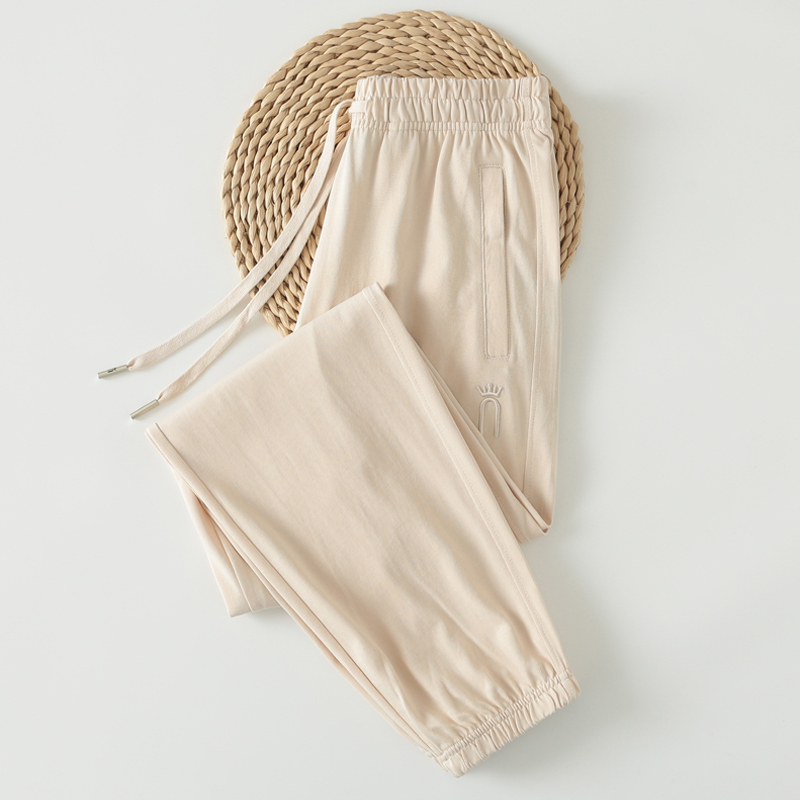 Cotton Sweatpants for Women, Summer Thin Style, 2026 New Pure Cotton Women's Sweatpants, Simple Casual Apricot-Colored Pants for Summer Cotton Sweatpants for Women, Summer Thin Style, 2026 New Pure Cotton Women's Sweatpants, Simple Casual Apricot-Colored Pants for Summer