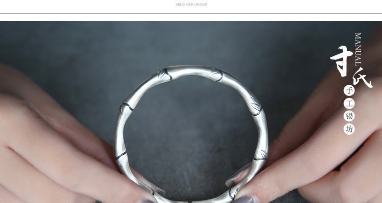 Inch Bạc Vân Nam Pure Handmade S999 Full Silver Snowflower Bạc Tre Bạc Bracelet Bạc Hàn Quốc Cá tính Cổ điển Sterling Bạc Bracelet vòng tay nam