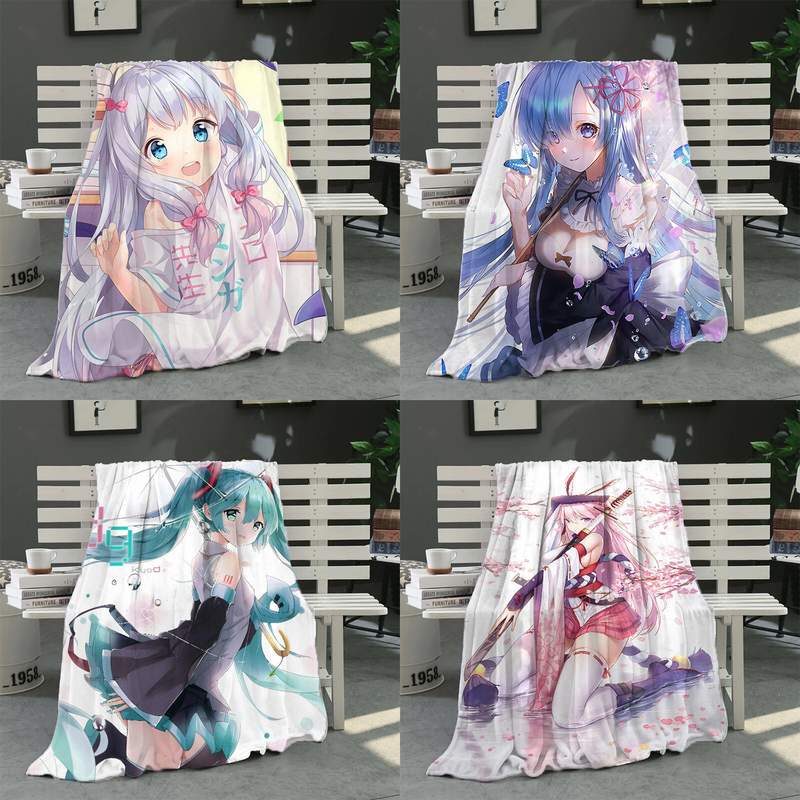 Two-Dimensional Air Conditioning Blanket, Anime Blanket, One Piece Office Nap Blanket, Flannel Rem Towel Blanket