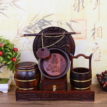  Big red acid branch mahogany wooden bucket crafts dragon and phoenix auspicious satisfactory real wooden bucket wedding wedding gift