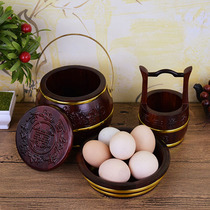  High-end mahogany crafts wedding wedding gifts sour branch wood descendants treasure bucket dowry descendants bucket three-piece decoration