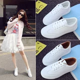 Canvas Shoes Super Fire ins -fire ins, корейская версия Harajuku ulzzang Wild Hong Kong вкусный вкусный ретро -молния маленькая белая туфли прилив