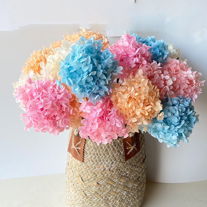 Embroidered flowers dried flower bouquet Nordic Wind INS Brief Little Qing New Living room Home Decorative Pendulum with embroidered embroidered ball