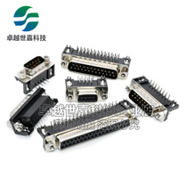 DR9 15 25 37 DB male female head welding plate plug-in plate Type 90 degree curved pin serial VGA socket
