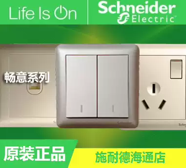 Schneider switch socket Changyi matte gold one-open two-open three-open four-open whiteboard computer three-hole five-hole