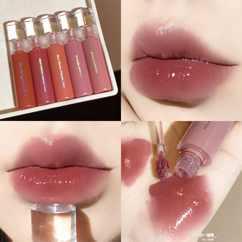 Water balls Korea UNLEASHIA Yan gravel starry sky water light eternal lip glaze Mirror lip gloss hydration