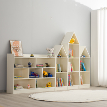 Childrens castle bookshelf picture book rack storage rack integrated cabinet baby floor-standing storage rack solid wood kindergarten library