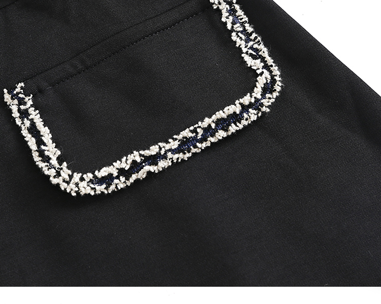 VK旗艦店 韓系修身優雅西服領黑色氣質顯瘦長袖洋裝