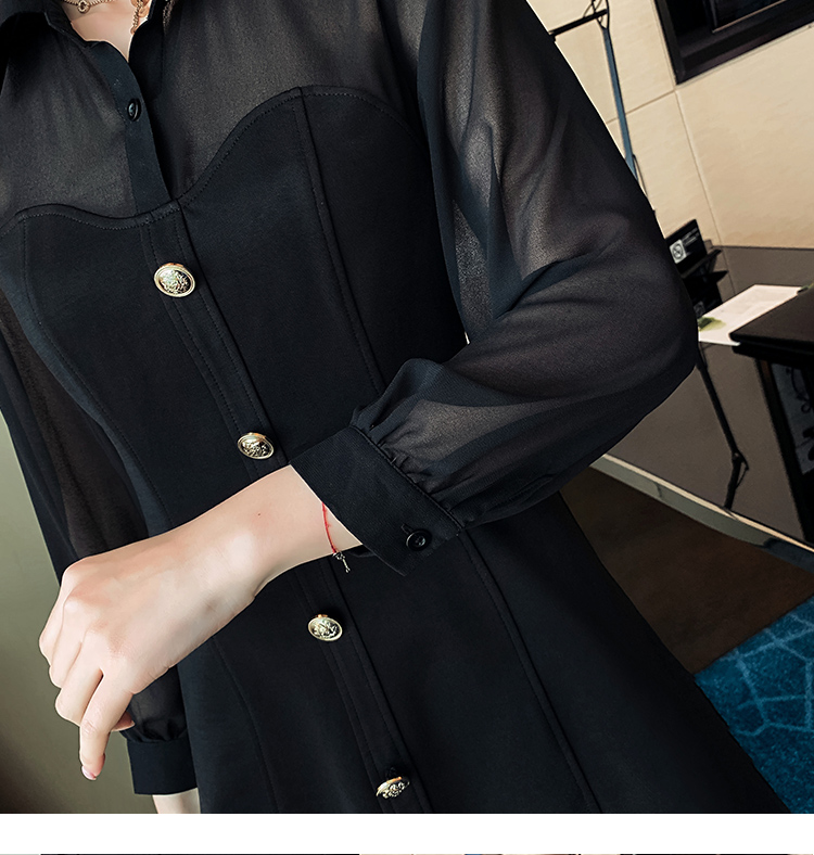 VK旗艦店 韓系雪紡燈籠袖襯衣修身短褲套裝長袖褲裝