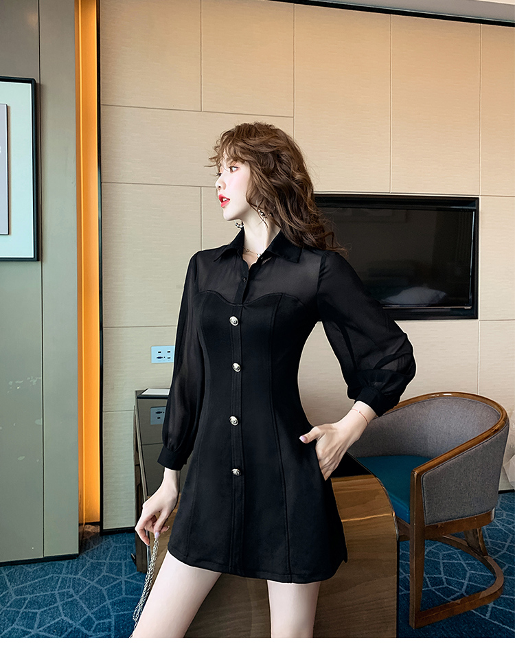 VK旗艦店 韓系雪紡燈籠袖襯衣修身短褲套裝長袖褲裝