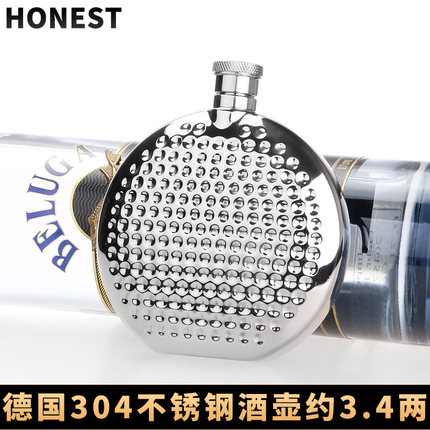 304 thickened 6 oz Stainless Steel Round Wine Pot Outdoor portable with small wine jug personality Fashion