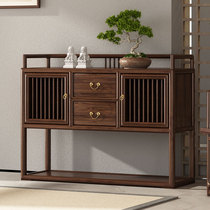 Sideboard new Chinese style tea cabinet simple wall side cabinet living room household solid wood storage cabinet walnut storage cabinet