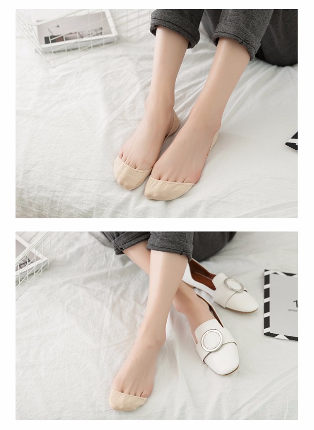 Vớ nữ cỡ lớn siêu nông miệng vô hình vớ thuyền Phiên bản Hàn Quốc của miệng bên mùa xuân và mùa hè cotton đơn giày vớ chống trượt cao gót vớ tất lười