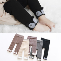 Girls ankle-length pants 21 autumn and winter New thick baby leggings open file plus velvet baby pantyhose